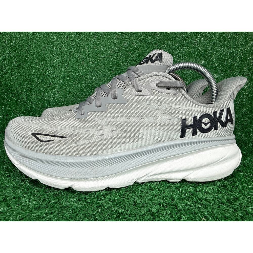 Hoka One One Clifton 9 Men's Size US 8.5 Harbor Mist Gray Running Shoes - Picture 4 of 8